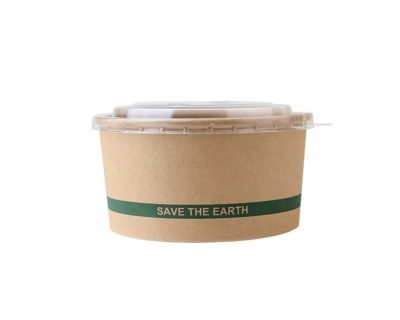 Saladeira  + Tampa Pet 1300 ML NATURAL KRAFT  Mang 25  Unidades
